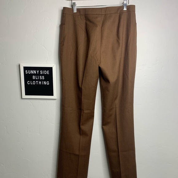 Eccoci Dark Brown Wool Straight Leg Work Pants Size 8 - Picture 10 of 14